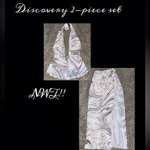 ♻️NWT-discovery halter top and slit skirt set